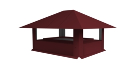 Дымник на трубу 520х390мм 0.5 Satin Matt TX с пленкой RAL 3005 красное вино