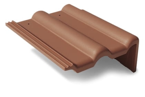 Боковая цементно-песчаная черепица Braas Франкфуртская правая, коричневый