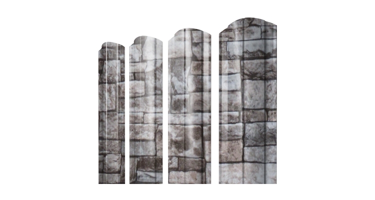 Штакетник Круглый фигурный 0,45 Print Elite Fine Stone TwinColor