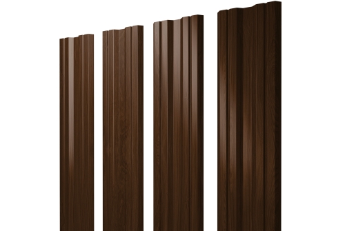 Штакетник Twin с прямым резом 0,45 Print Elite Choco Wood TwinColor