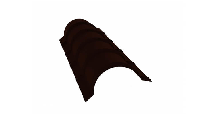 Планка конька полукруглого 0,5 Rooftop Бархат RR 32 темно-коричневый (1,97м)