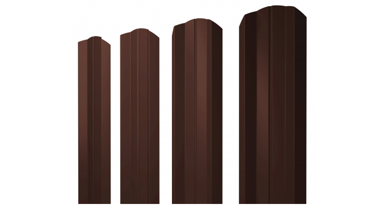 Штакетник М-образный А фигурный 0,5 Satin RAL 8017 шоколад
