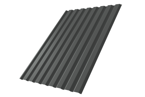 Профнастил С20A Grand Line 0.5 PurLite Matt RAL 7016 антрацитово-серый