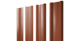 Штакетник М-образный А с прямым резом 0.5 Velur X RAL 8004 терракота