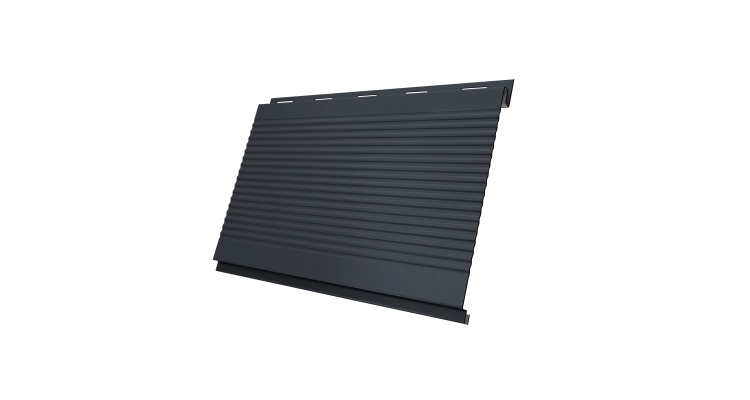 Вертикаль 0,2 gofr 0,5 Satin Matt TX с пленкой RAL 7024 мокрый асфальт