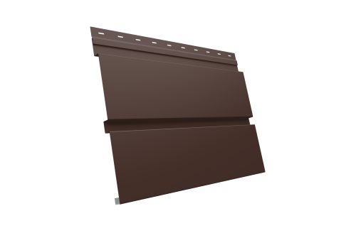 Софит металлический Квадро Брус без перфорации 0,5 Satin Matt с пленкой RAL 8017 шоколад