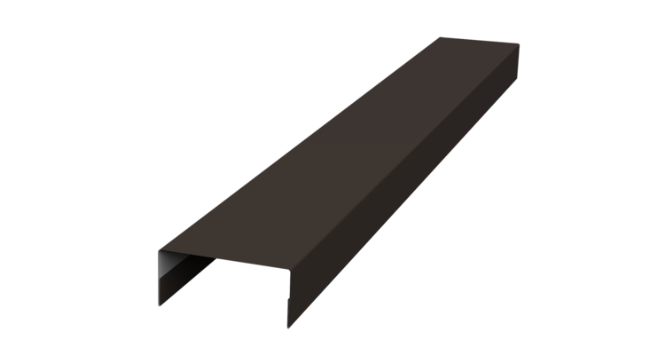 Ламель лицевая 125 забора жалюзи Texas стартовая/финишная для калиток и ворот 0.45 PE с пленкой RR 32 темно-коричневый