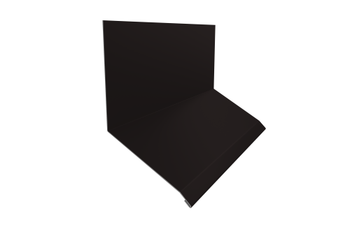 Планка примыкание верхнее к стене фальц Grand Line 150х130х20 0,45 Drap RAL 9005 черный (3м)