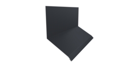 Планка примыкание верхнее к стене фальц Grand Line 150х130х20 0,5 PE с пленкой RAL 7024 мокрый асфальт (2м)