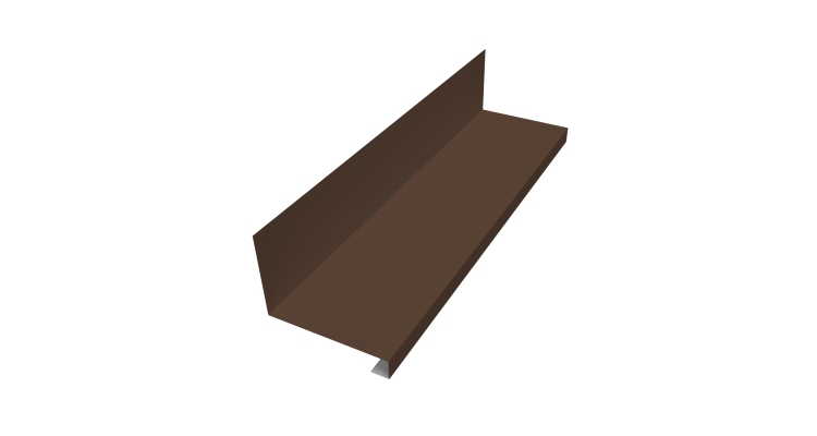 Планка примыкание нижнее к трубе фальц 0,45 Drap TX RAL 8017 шоколад (3м)