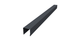 Планка вертикальная лицевая для забора жалюзи Palermo 0,45 Drap-double TX RAL 7024 мокрый асфальт (2м)