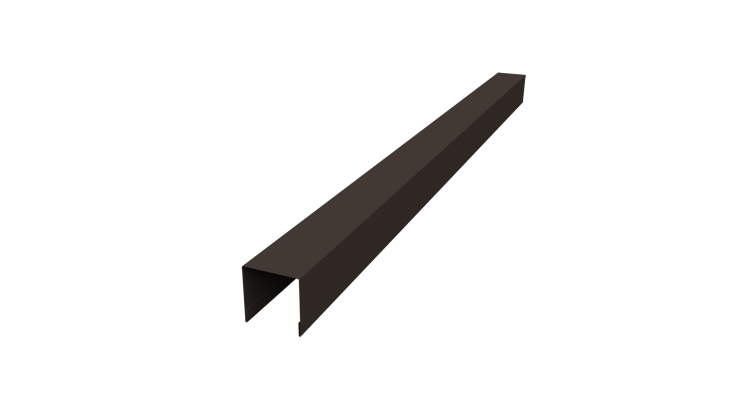 Планка вертикальная лицевая для забора жалюзи Palermo 0,45 Drap-double TX RR 32 темно-коричневый (2м)