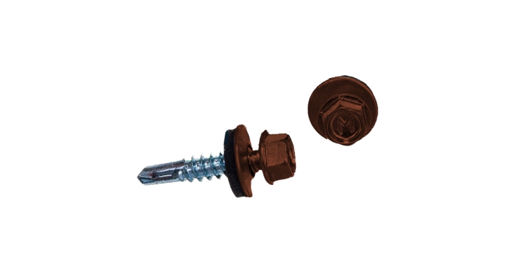 Саморез по металлу Daxmer 5,5х25 RAL 8004 (250) сверло №3