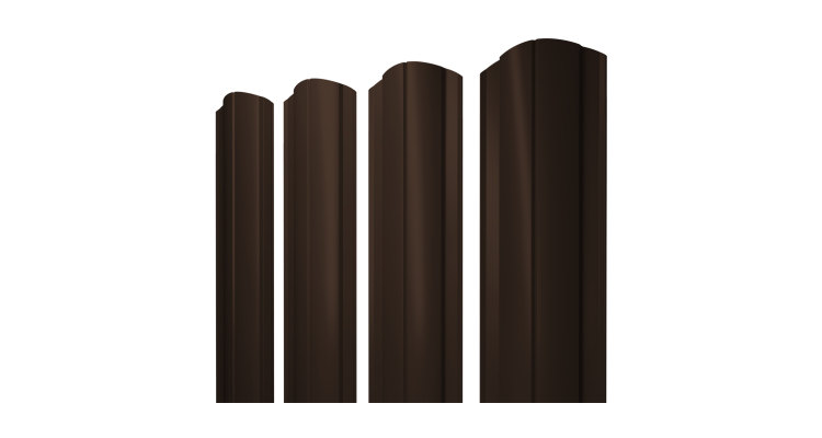 Штакетник Круглый фигурный 0,5 Velur X RAL 8017 шоколад